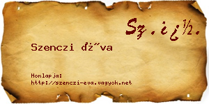 Szenczi Éva névjegykártya