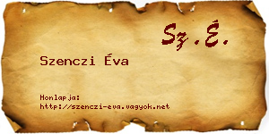 Szenczi Éva névjegykártya