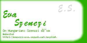 eva szenczi business card